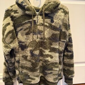 P.J. Salvage camo quarter zip fleece
